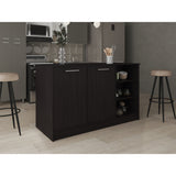 Isla de Cocina Ginger Wengue 150x90.6cm Con Seis Compartimientos