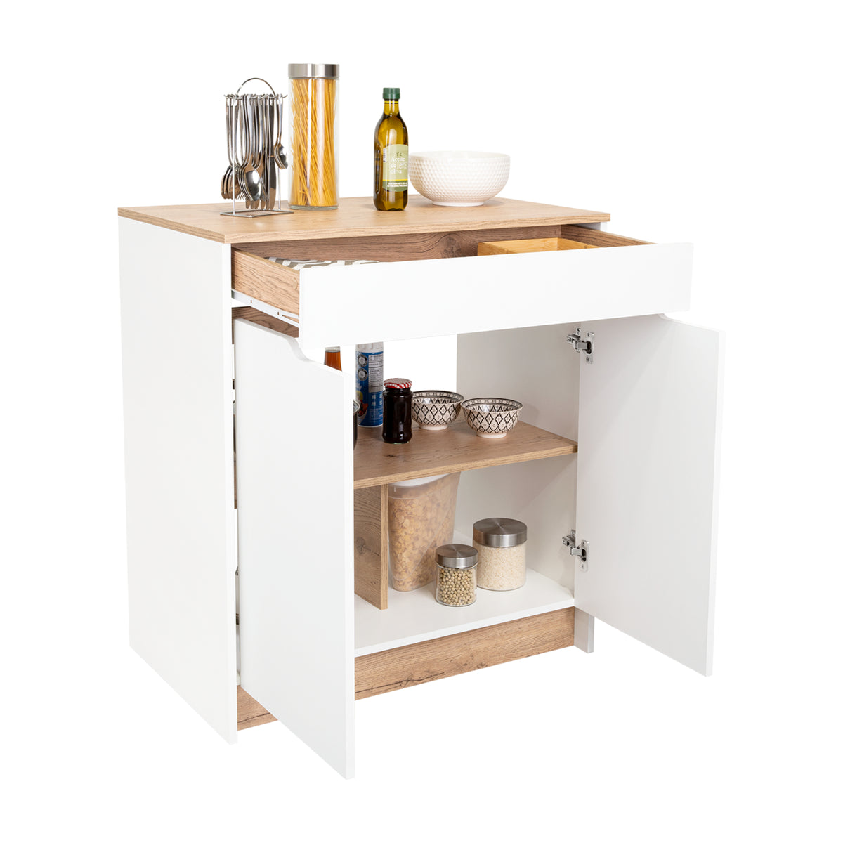 Mueble Inferior de Cocina Soler Blanco Moderno 52x89cm