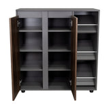 Zapatero Houck Plomo Y Nogal 86.5x91.5cm Vertical de Tres Niveles para Once Zapatos