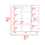 Zapatero Houck Plomo Y Nogal 86.5x91.5cm Vertical de Tres Niveles para Once Zapatos