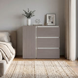 Cómoda Niza Positano y Blanco 100x91cm De Tres Hileras con Tres Cajones