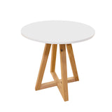 Mesa Auxiliar Circular Cotton Blanco 47x46cm Moderno
