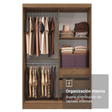 Closet Luke Marron 120x183cm sin Espejo y con Dos Cajones