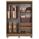 Closet Luke Marron 120x192cm con Dos Cajones y con Tres Entrepaños