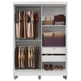 Closet Luke Blanco 120x192cm con Dos Cajones y con Tres Entrepaños