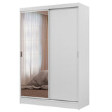 Closet Max Blanco 119x183cm con Un Espejo con Dos Cajones y con Tres Entrepaños