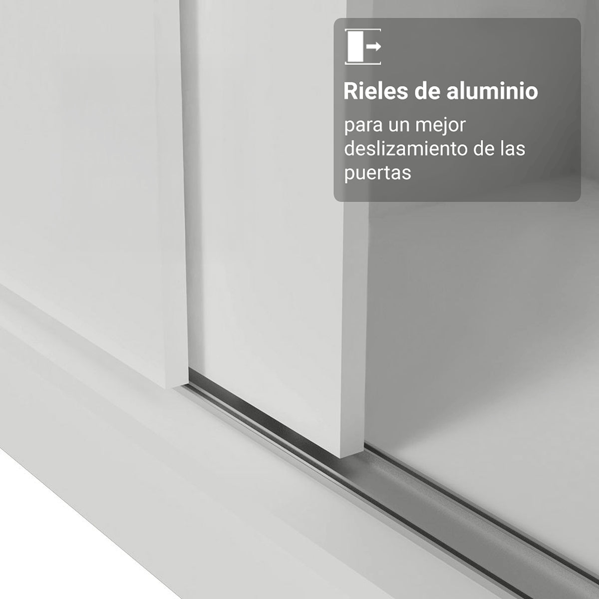 Closet Max Blanco 119x183cm con Un Espejo con Dos Cajones y con Tres Entrepaños