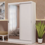 Closet Max Blanco 119x183cm con Un Espejo con Dos Cajones y con Tres Entrepaños
