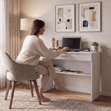 Escritorio Edificie Blanco 80 cm con Cajón y Entrepaño