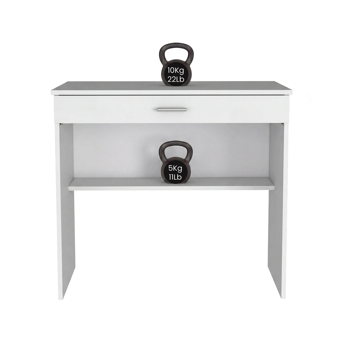 Escritorio Edificie Blanco 80 cm con Cajón y Entrepaño