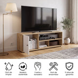 Rack de TV Noah Macadamia 120x44cm Para TV Hasta 50 Pulgadas con Un Cajón