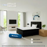 Combo Colchón Enrollado y Base Cama Versalles Negro Sencillo 100 X 190 Cm Medio Suave Ortopedico e Hipoalergénico
