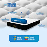 Colchón Enrollado Versalles Blanco Doble 140 X 190 Cm Medio Suave