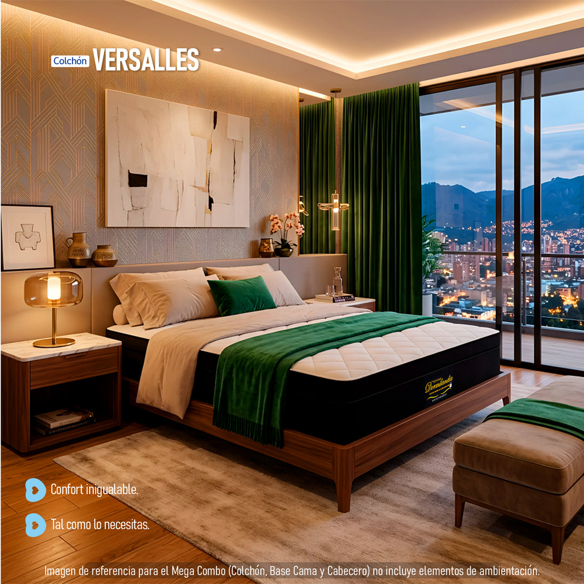 Colchón Versalles Blanco King 200 X 200 Cm Medio Suave