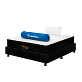 Combo Base Cama y Colchón Enrollado Versalles Blanco y Negro Sencillo 100 X 190 Cm Medio Suave