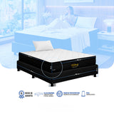 Combo Base Cama y Colchón Enrollado Versalles Blanco y Negro Sencillo 100 X 190 Cm Medio Suave