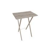 Mesa auxiliar Cenizo Blanco y Crema 48x59cm Cuadrada Apilable y Plegable