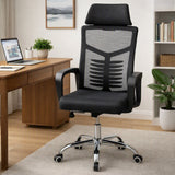 Silla de Oficina X57 Negro 57.5x111cm con Apoyabrazos con Soporte Lumbar y con Apoya Cabezas