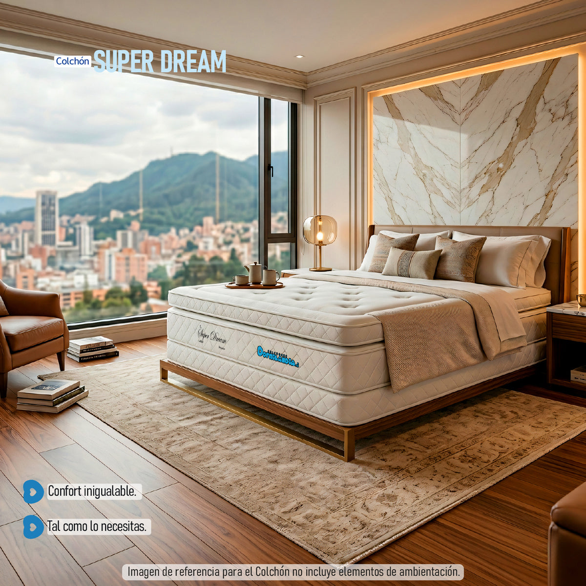 Colchón Super Dream Blanco Queen 160 X 190 Cm Firme Doble Faz
