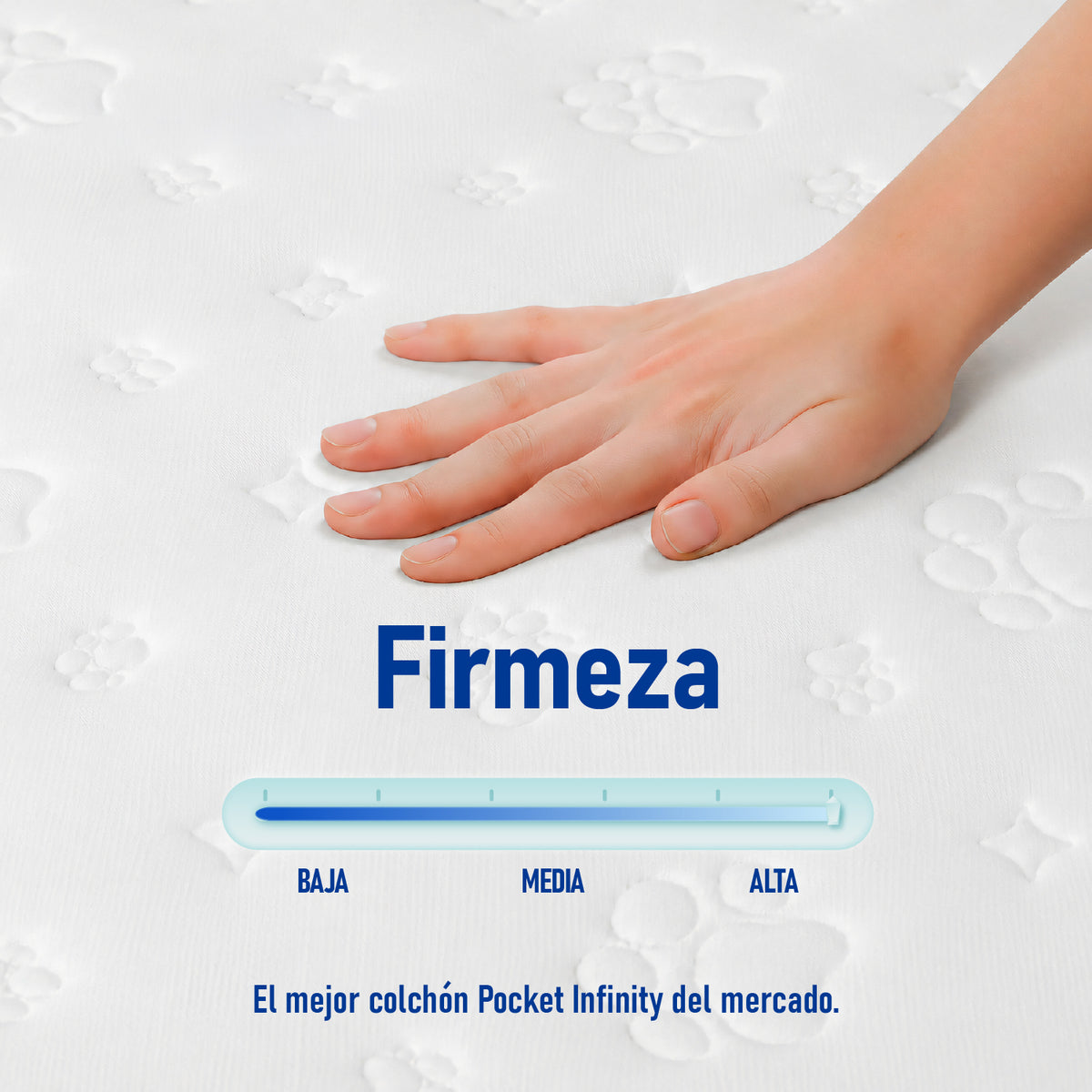 Colchón Pocket Infinity Blanco Queen 160 X 190 Cm Firmeza Firme Doble Faz