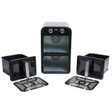 Freidora de Aire Home Elements Verti Fry Negro y Plata 40.4x40.9cm de 11 Litros Doble Canastilla