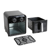 Freidora de Aire Home Elements Megafryer Classic Negro y Plata 33x30.2cm de 8 Litros
