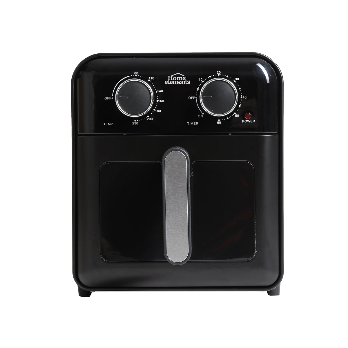 Freidora de Aire Home Elements Megafryer Classic Negro y Plata 33x30.2cm de 8 Litros