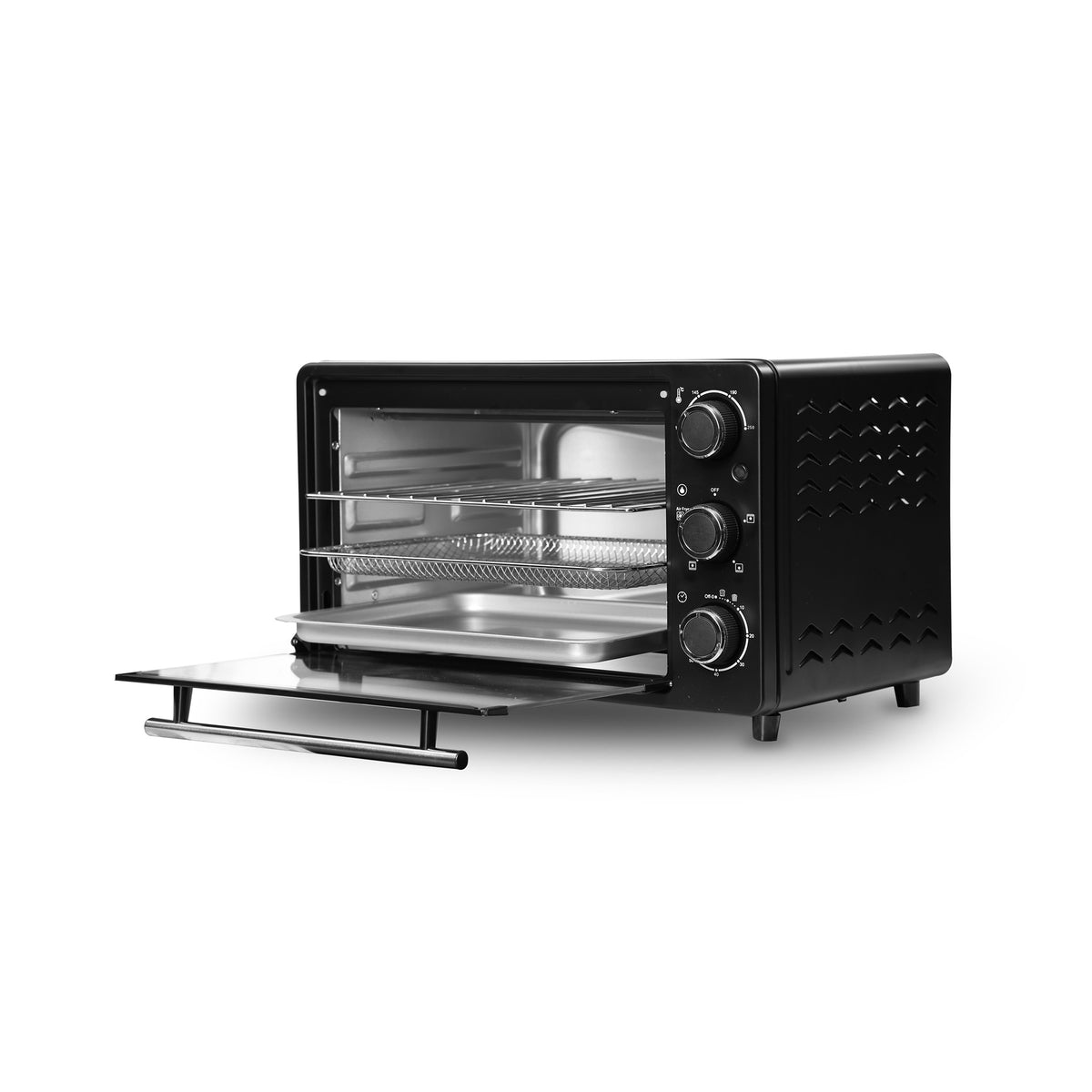 Horno Multifuncional 5 en 1 Home Elements Negro y Plata 40.3x29.9cm con Dos Rejillas y Tecnología Convection Pro