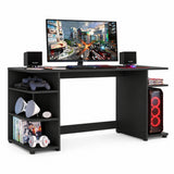 Escritorio gamer negro con repisas laterales en MDP 130x60 cm