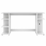 Escritorio gamer blanco con repisas laterales en MDP 130x60 cm