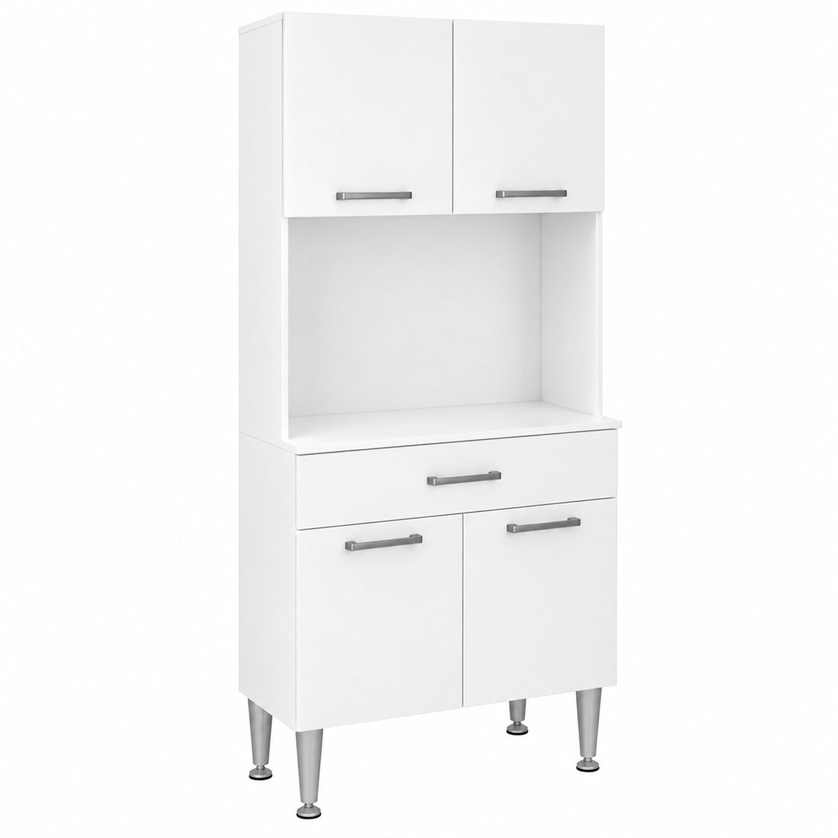 Alacena de cocina blanca moderna en MDP 80x182 cm con 4 puertas