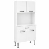 Alacena de cocina blanca moderna en MDP 80x182 cm con 4 puertas