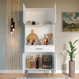 Alacena de cocina blanca moderna en MDP 80x182 cm con 4 puertas