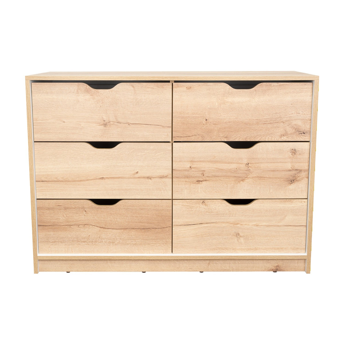Cajonera Basilea Duna y Blanco 107.1x77.6cm de 3 Hileras con 4 Cajones