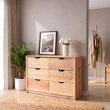 Cajonera Basilea Duna y Blanco 107.1x77.6cm de 3 Hileras con 4 Cajones