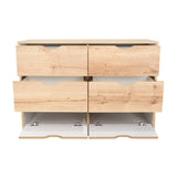 Cajonera Basilea Duna y Blanco 107.1x77.6cm de 3 Hileras con 4 Cajones