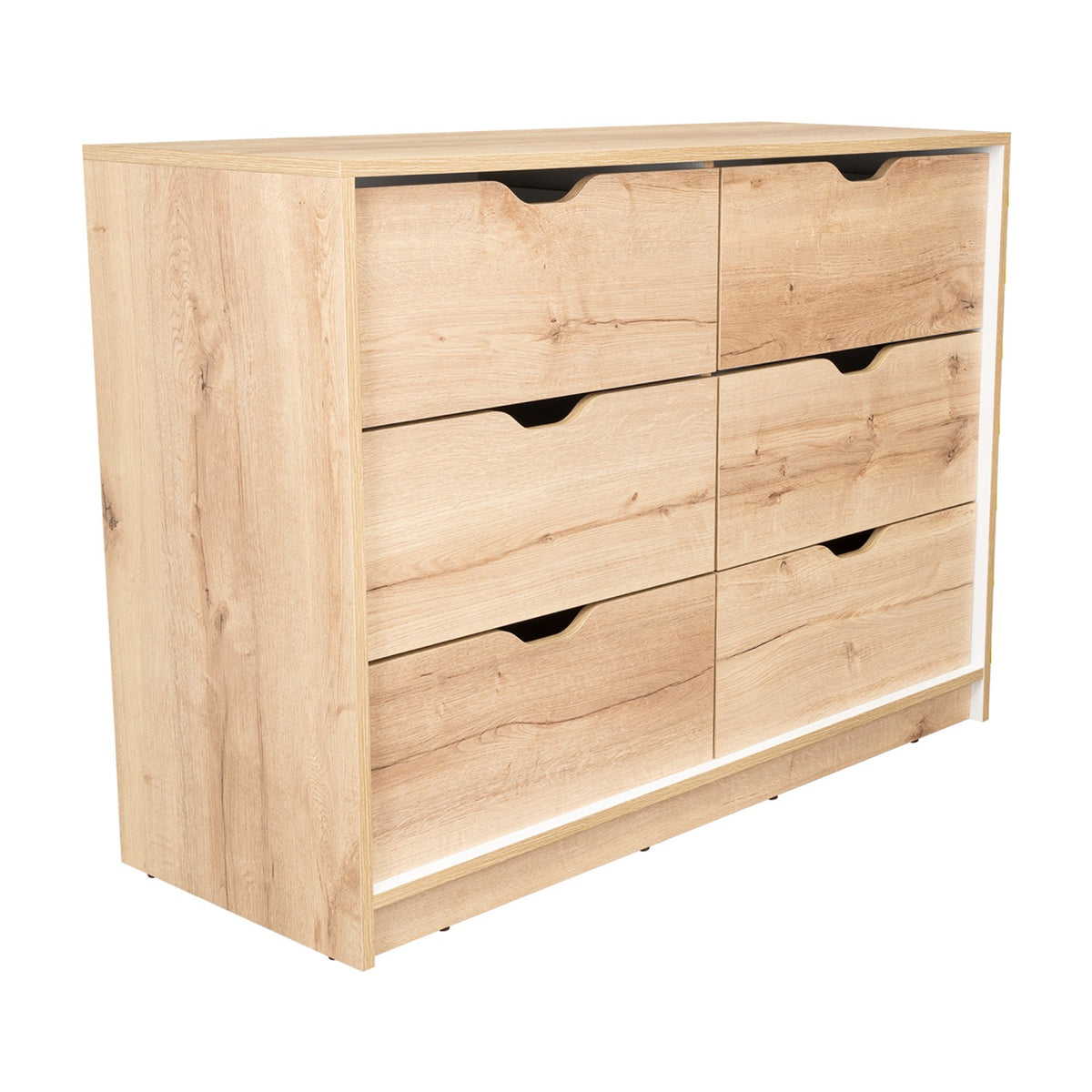 Cajonera Basilea Duna y Blanco 107.1x77.6cm de 3 Hileras con 4 Cajones