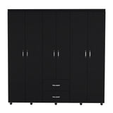 Closet Barilo Wengue 200x200cm con Seis Puertas y con Cuatro Entrepaños