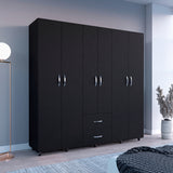 Closet Barilo Wengue 200x200cm con Seis Puertas y con Cuatro Entrepaños