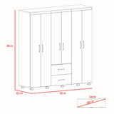 Closet Barilo Wengue 200x200cm con Seis Puertas y con Cuatro Entrepaños