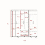 Closet Barilo Wengue 200x200cm con Seis Puertas y con Cuatro Entrepaños