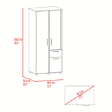 Closet Vance Fresno Europeo y Capri 80x180cm con Una Puertas y con Cuatro Entrepaños