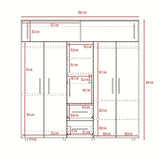 Closet Bigaf Ceniza y Blanco 200x204cm con Siete Puertas y con Cinco Entrepaños