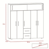 Closet Bigaf Ceniza y Blanco 200x204cm con Siete Puertas y con Cinco Entrepaños