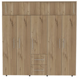 Closet Bigaf Duna y Blanco 200x204cm con Siete Puertas y con Cinco Entrepaños