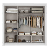 Closet Blanco y Negro 170x205cm con Tres Puertas y con Siete Entrepaños