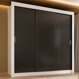 Closet Blanco y Negro 170x205cm con Tres Puertas y con Siete Entrepaños