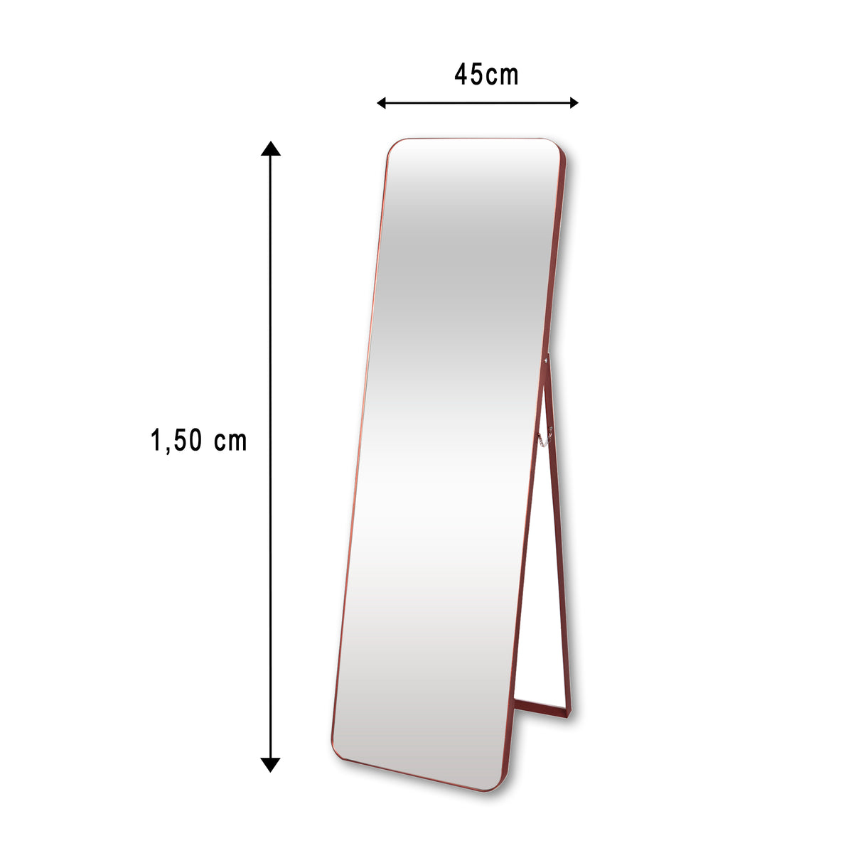 Espejo de Piso Oslo Cobre 45x150cm Rectangular con Marco Metálico