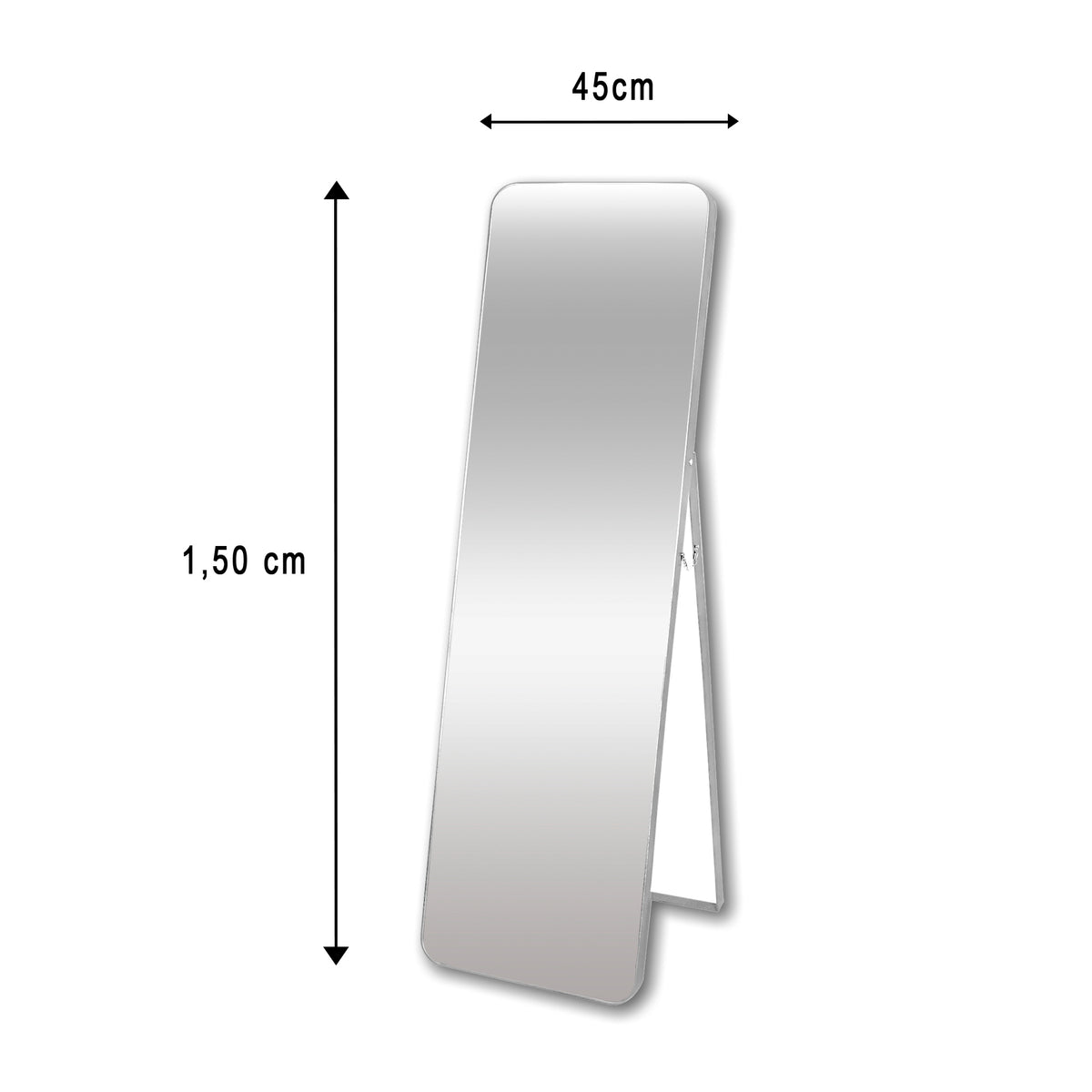 Espejo de Piso Oslo Plata 45x150cm Rectangular con Marco Metálico