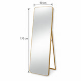 Espejo de Piso Oslo Dorado 50x170cm Rectangular con Marco Metálico